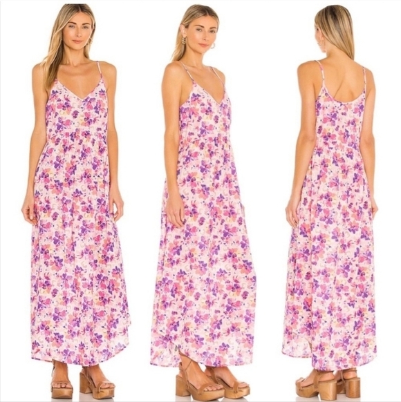 LoveShackFancy Faraday Floral-Print Slip Maxi Dress Size Medium - Picture 2 of 14